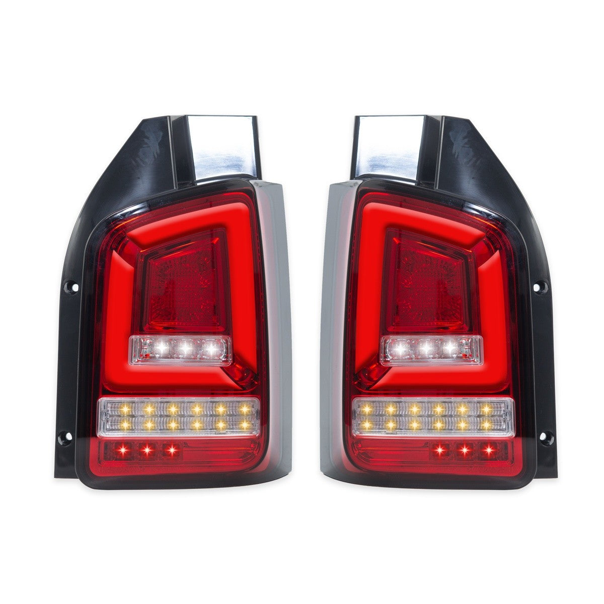 Dynamische LED Rücklichter Rot Klar passend für VW Transporter T5 2003-2010