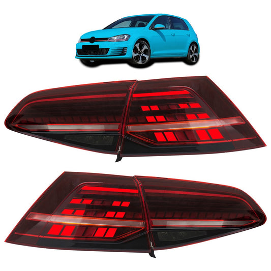 Voll-LED Dynamische rote Rücklichter passend für VW Golf 7/7.5 2012-2020