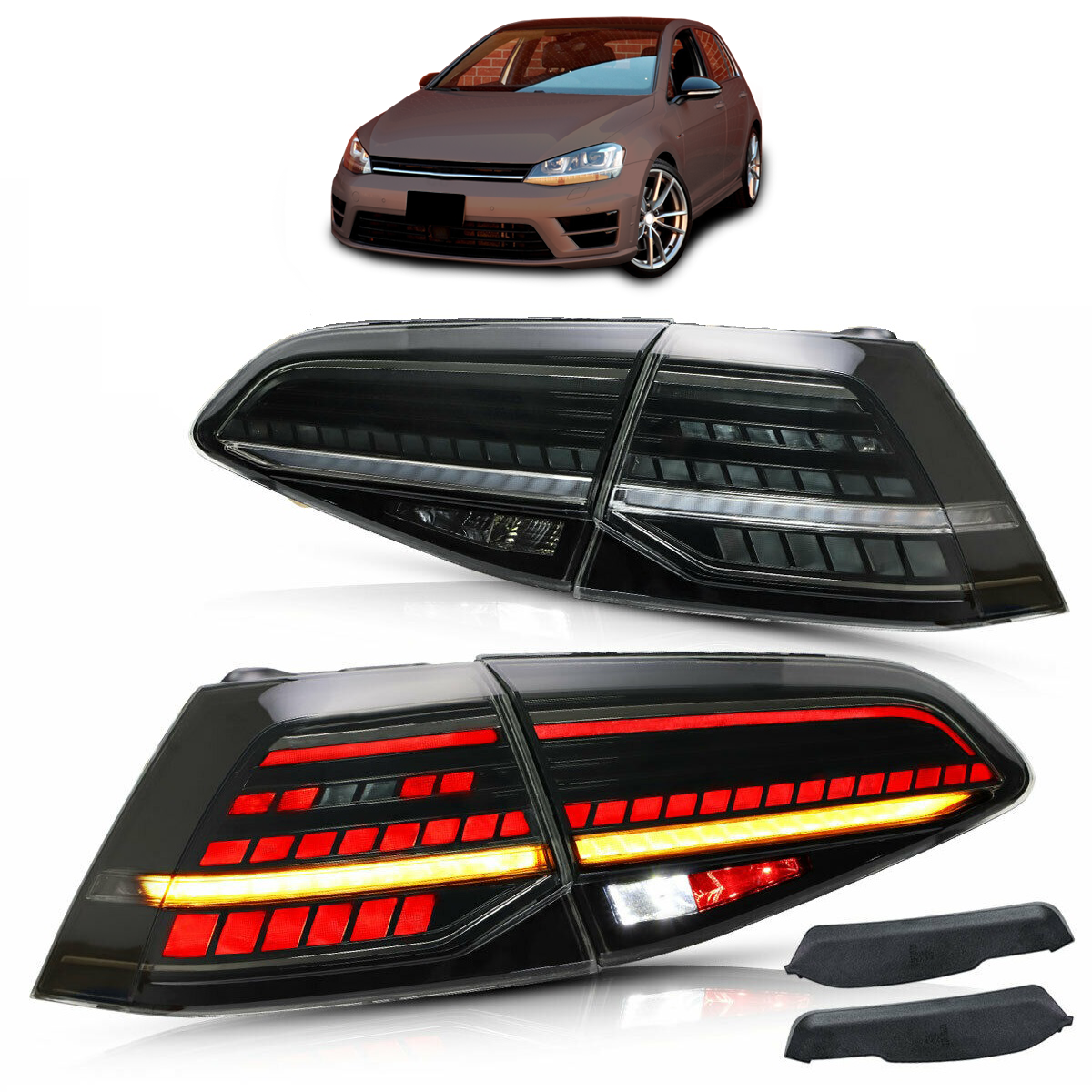 Voll-LED Dynamische Rauch Rücklichter passend für VW Golf 7/7.5 2012-2020
