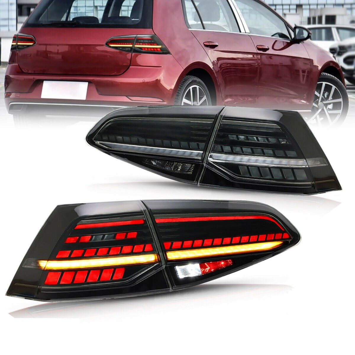 Voll-LED Dynamische Rauch Rücklichter passend für VW Golf 7/7.5 2012-2020