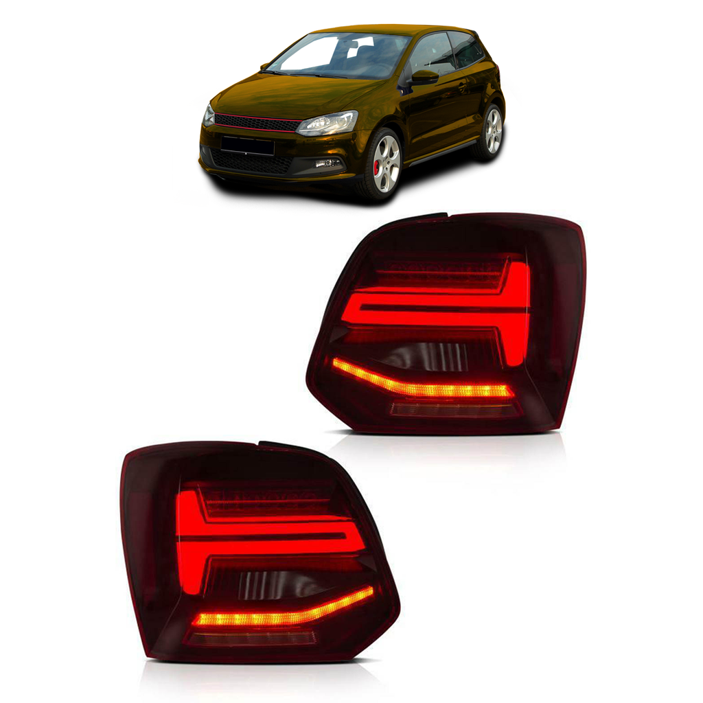 Heckleuchten Full LED Dynamisch Rot Klar passend für VW POLO 6R Vor-Facelift 2009-2014