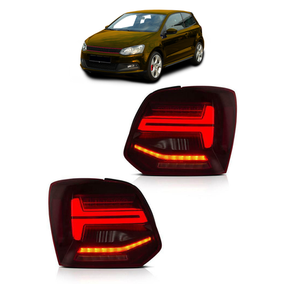 Heckleuchten Full LED Dynamisch Rot Klar passend für VW POLO 6R Vor-Facelift 2009-2014