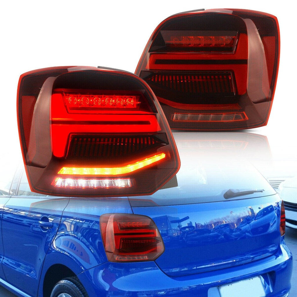 Heckleuchten Full LED Dynamisch Rot Klar passend für VW POLO 6R Vor-Facelift 2009-2014