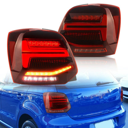 Heckleuchten Full LED Dynamisch Rot Klar passend für VW POLO 6R Vor-Facelift 2009-2014