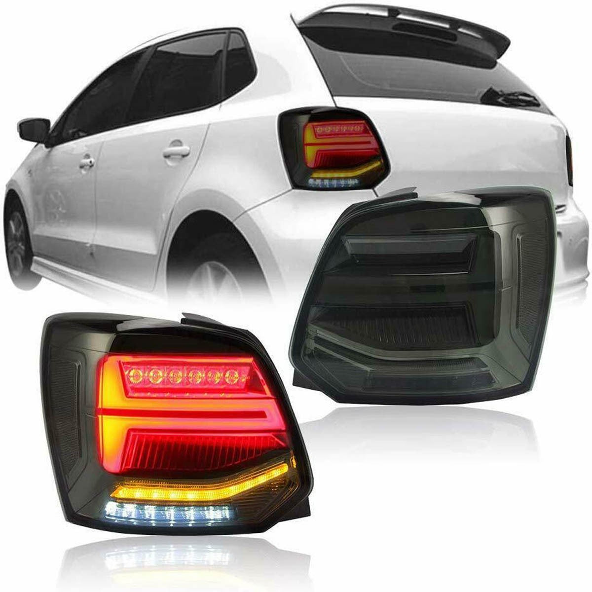 Voll-LED Dynamische Rauch Rücklichter passend für VW Polo 6R 2009-2014