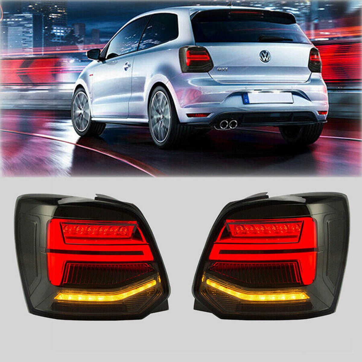 Voll-LED Dynamische Rauch Rücklichter passend für VW Polo 6R 2009-2014