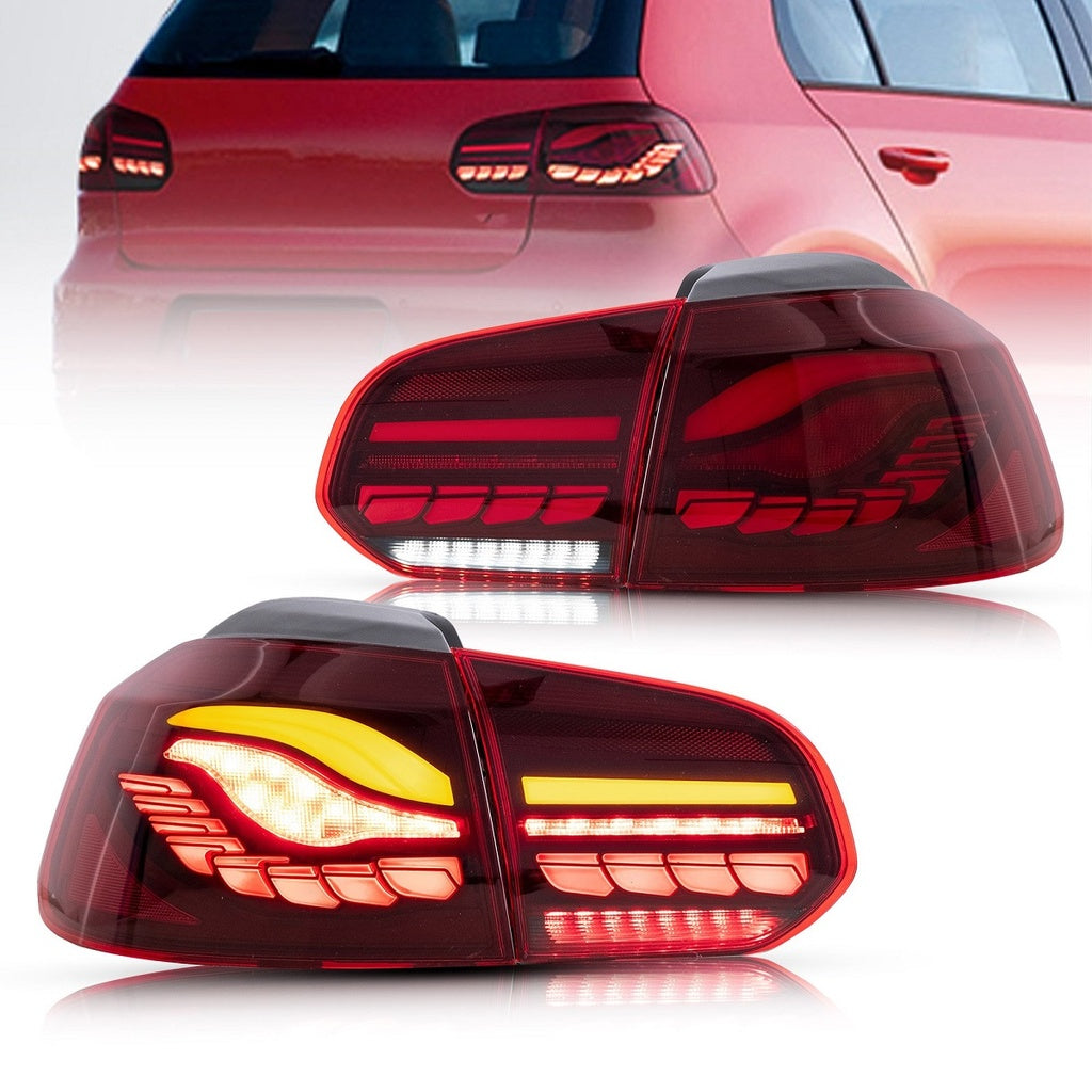 Heckleuchten Dynamisch LED Rot passend für VW Golf 6 2008-2012