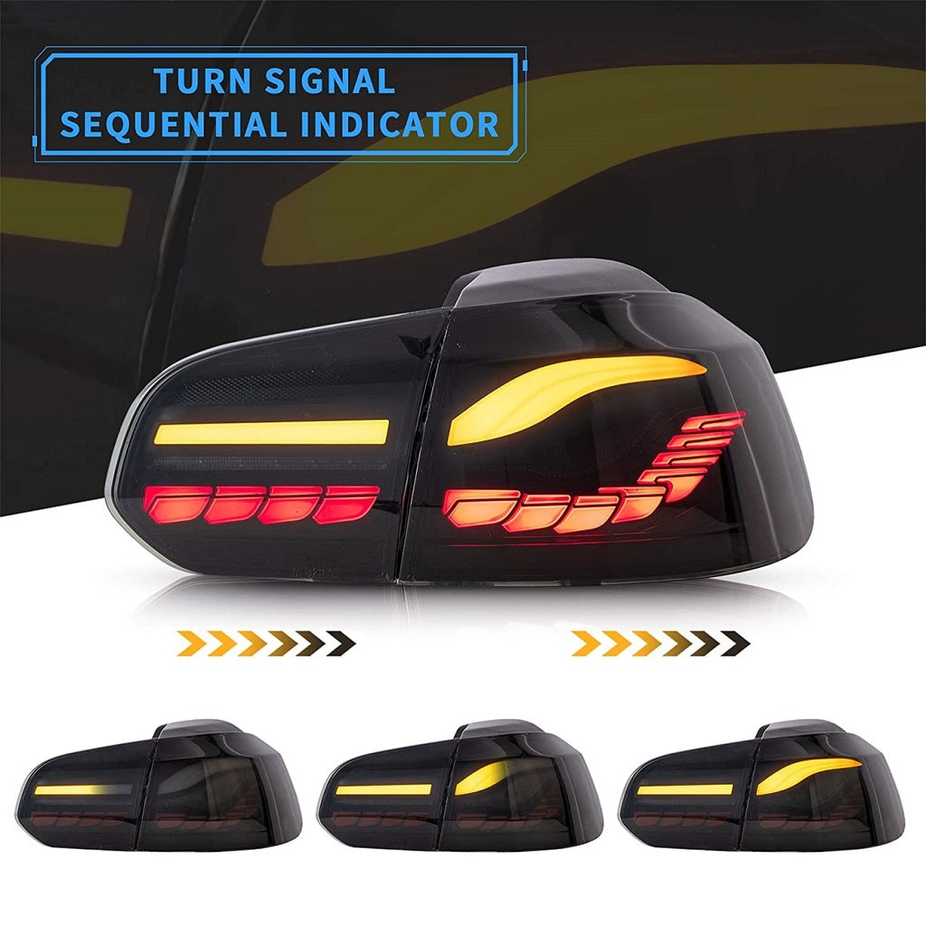 Heckleuchten Dynamisch LED Smoke passend für VW Golf 6 2008-2012