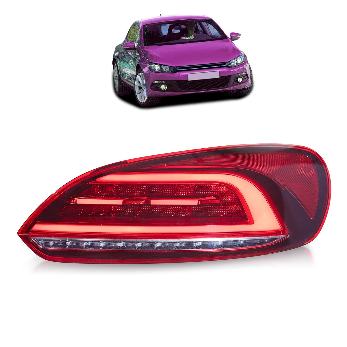 Voll-LED Dynamische Rote Rücklichter passend für VW Scirocco 2008-2014