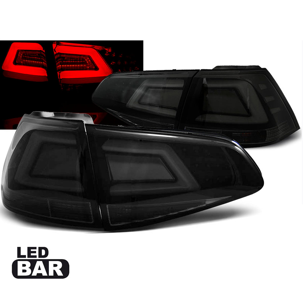 LED BAR Rücklichter Rauch Schwarz passend für VW Golf 7 13-17
