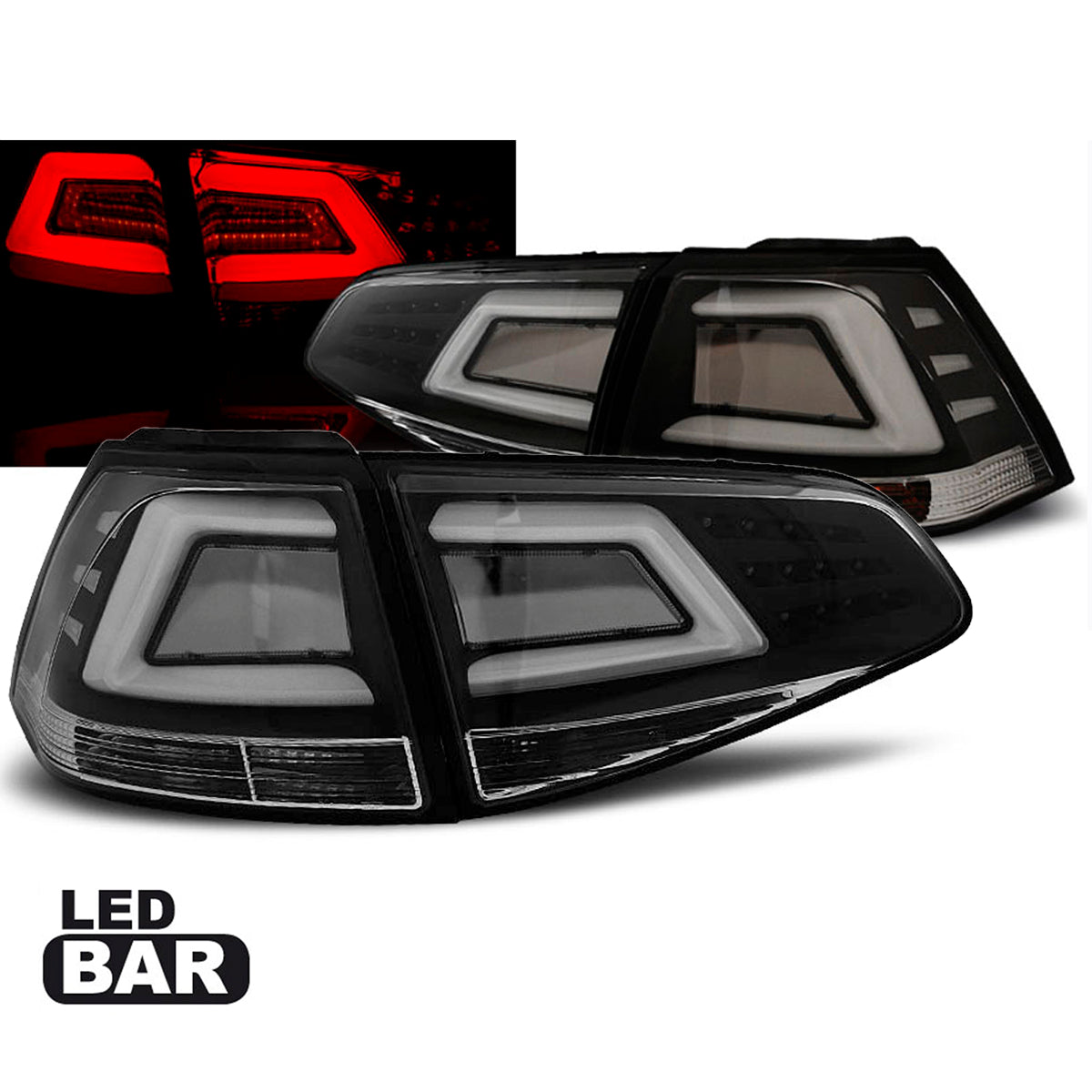 LED BAR Rücklichter Schwarz passend für VW Golf 7 13-17