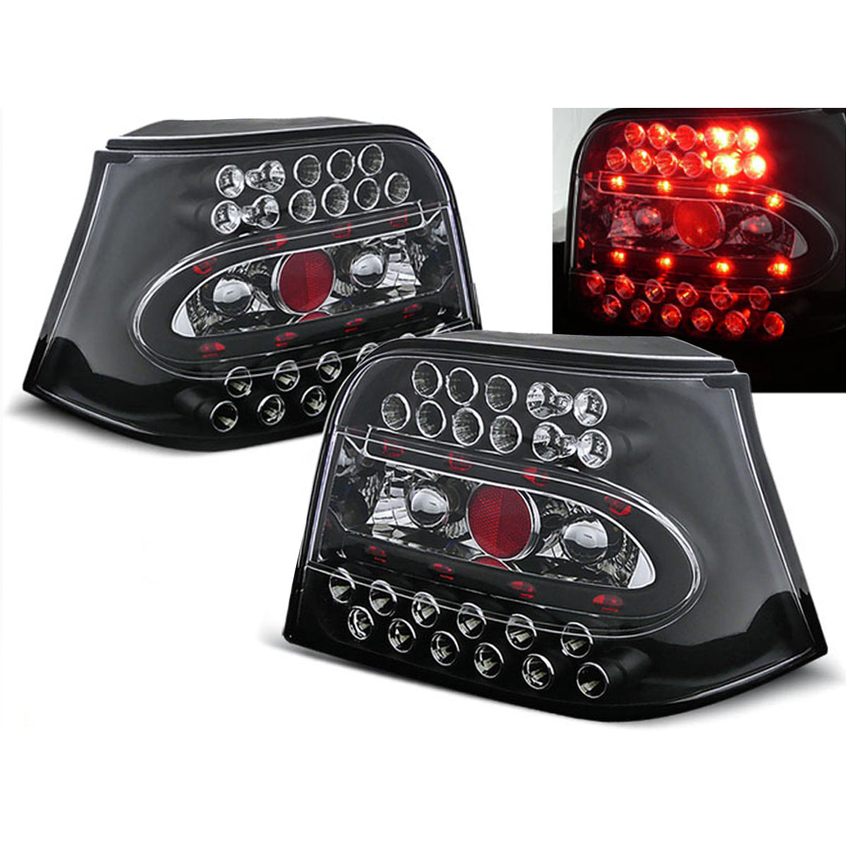 LED Rücklichter Schwarz passend für VW Golf 4 09.97-09.03
