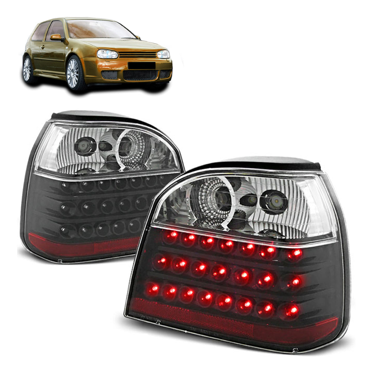 LED Rücklichter Schwarz passend für VW Golf 3 09.91-08.97