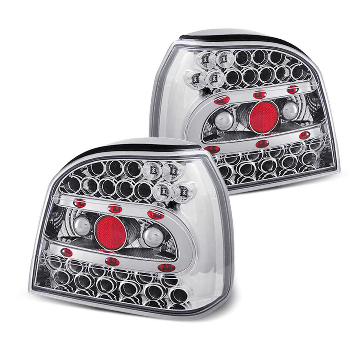 LED Rücklichter Chrom passend für VW Golf 3 09.91-08.97