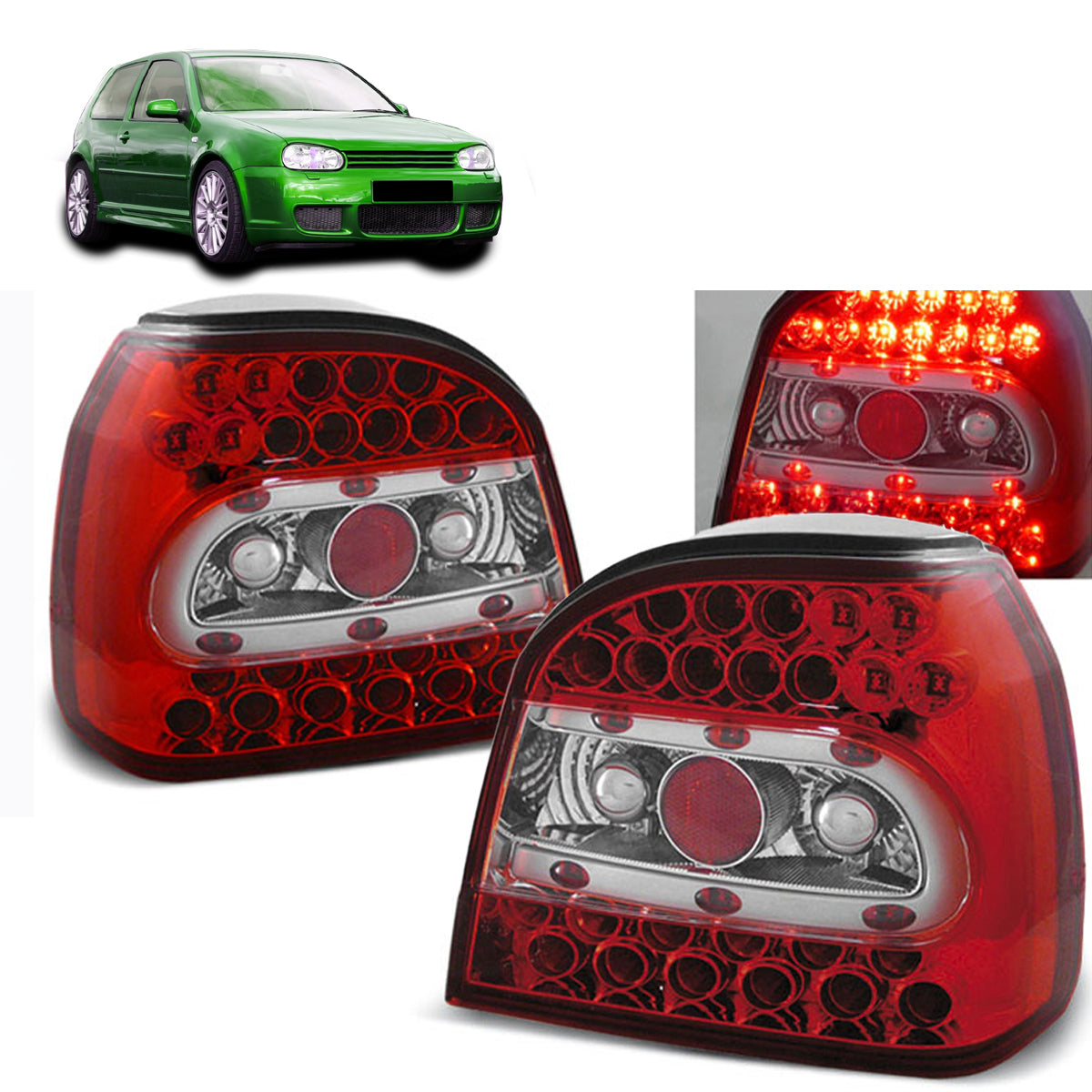 LED Rücklichter Rot Weiß passend für VW Golf 3 09.91-08.97
