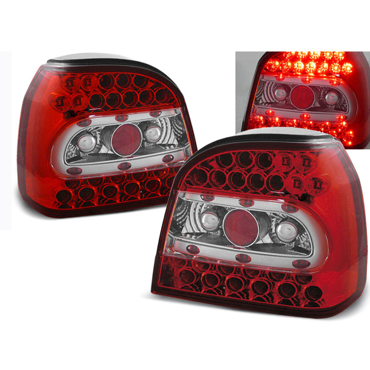 LED Rücklichter Rot Weiß passend für VW Golf 3 09.91-08.97