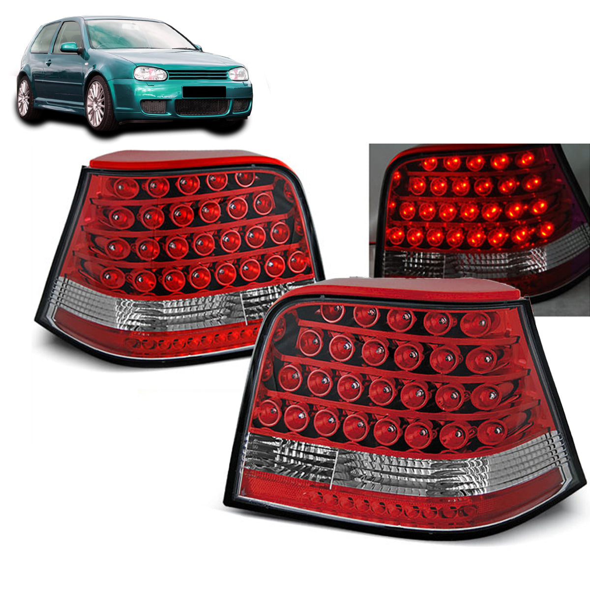 LED Rücklichter Rot Weiß passend für VW Golf 4 09.97-09.03