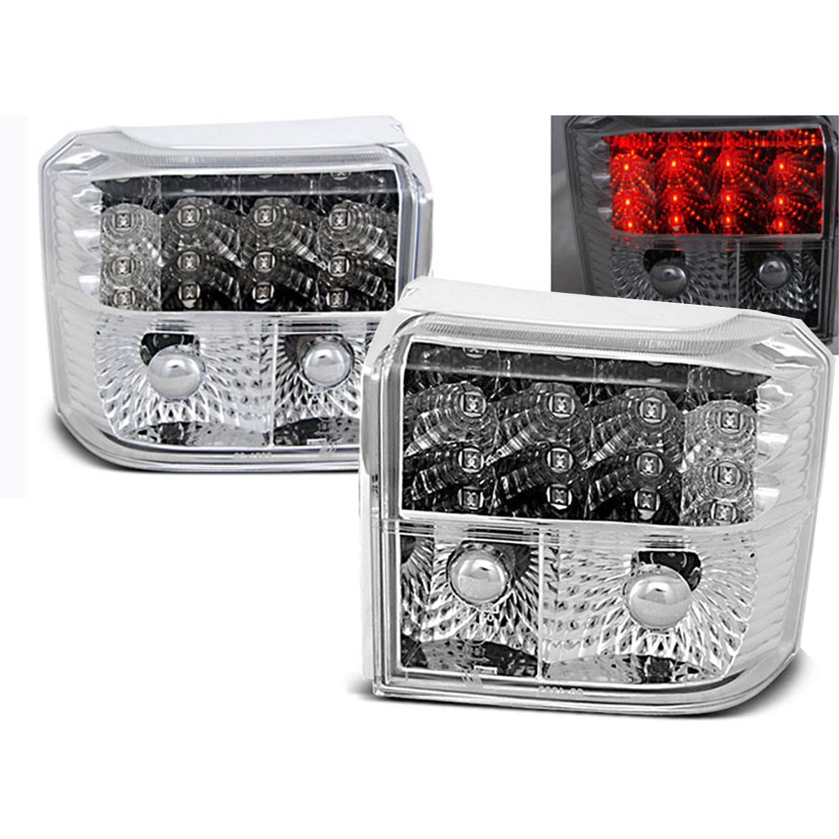 LED Rücklichter Chrom passend für VW T4 90-03.03
