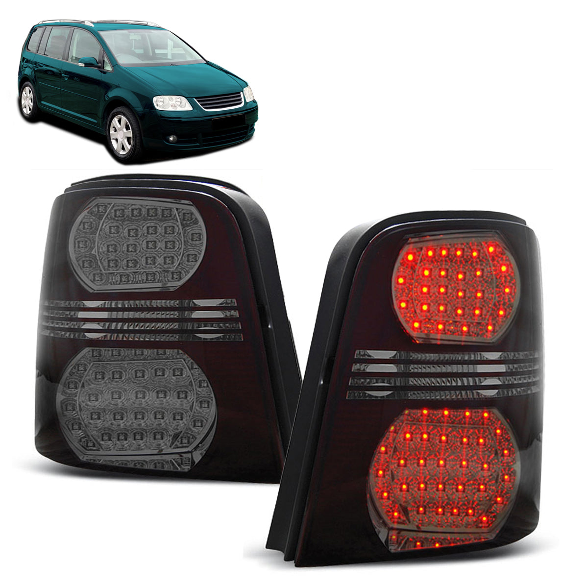 LED Rücklichter Rot Rauch passend für VW TOURAN 02.03-10