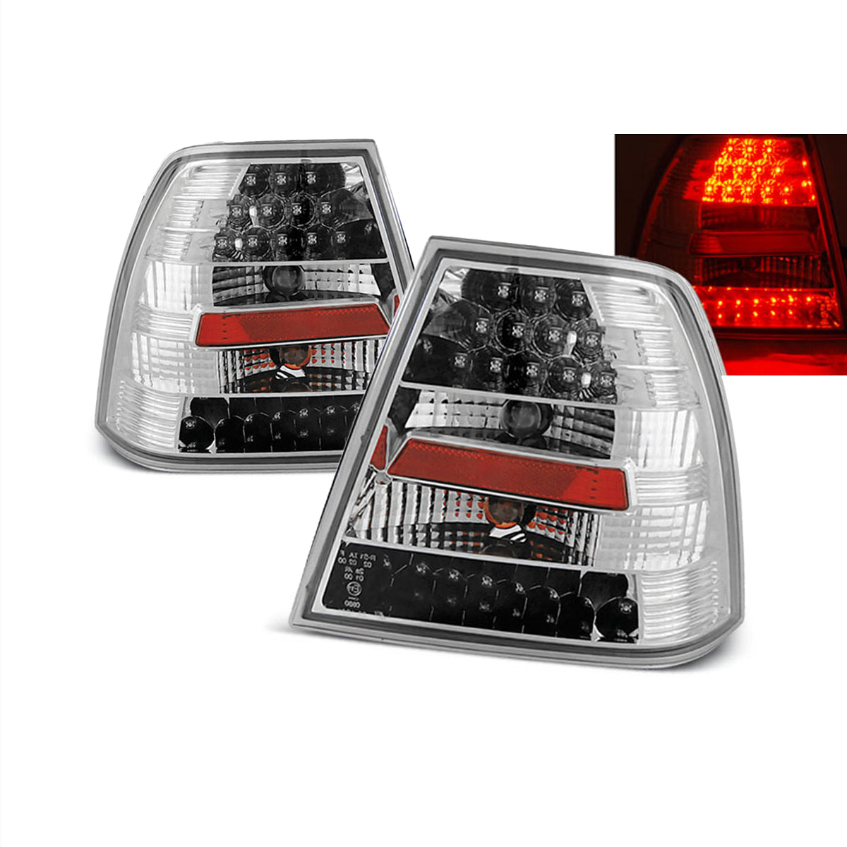 LED Rücklichter Chrom passend für VW BORA 09.98-07.05