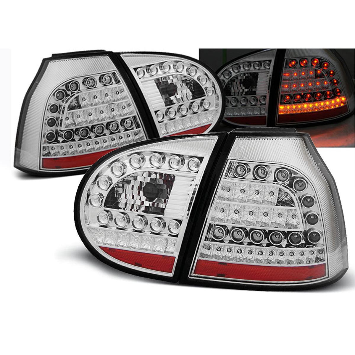 LED Rücklichter Chrom passend für VW GOLF 5 10.03-09