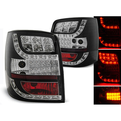 LED Rücklichter Schwarz mit LED Blinker passend für VW Passat B5 96-00 Variant