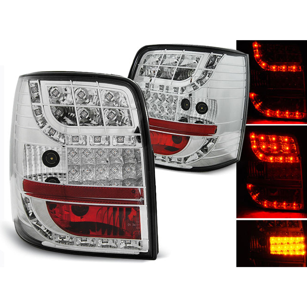 LED Rücklichter Chrom mit LED Blinker passend für VW Passat 3BG 00-04 Variant