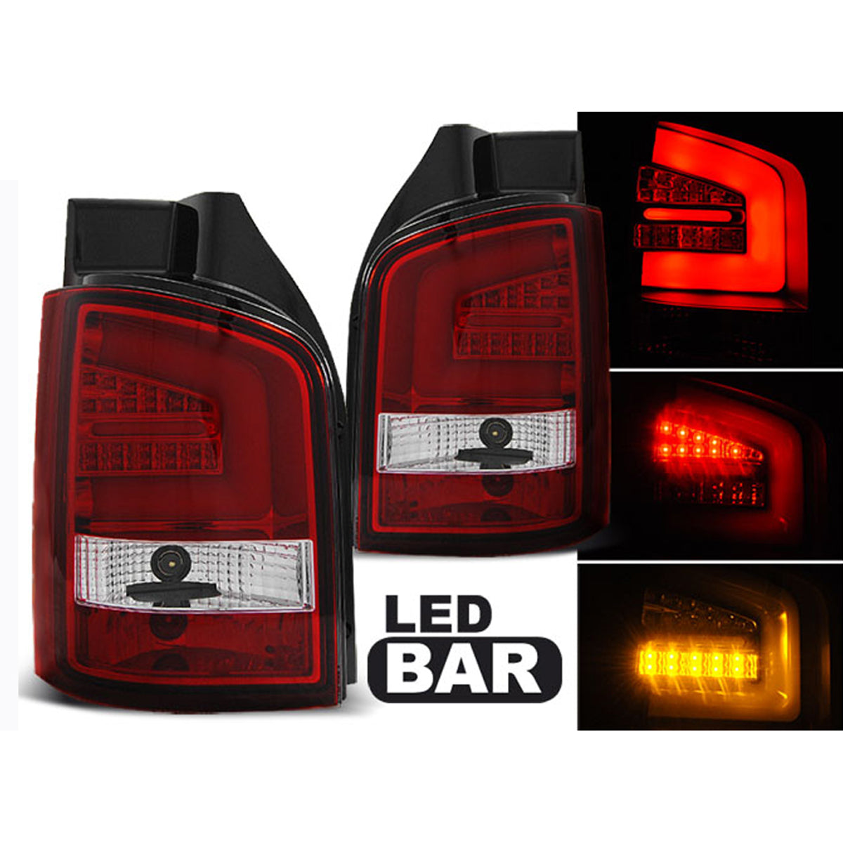 LED BAR Rücklichter Rot Weiß passend für VW T5 04.10-15