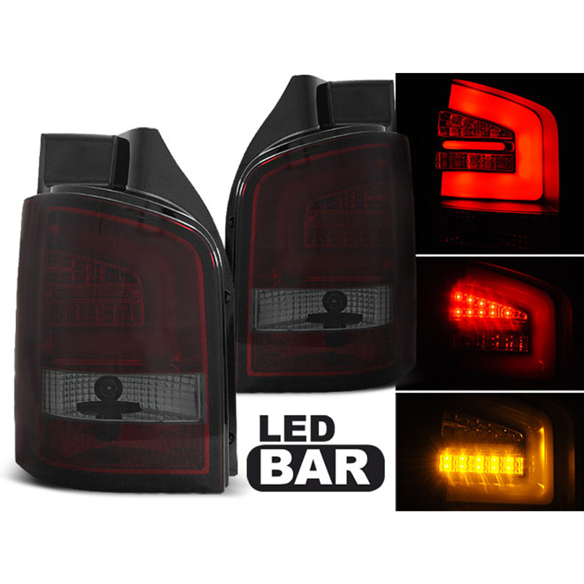 LED BAR Rücklichter Rot Rauch passend für VW T5 04.10-15