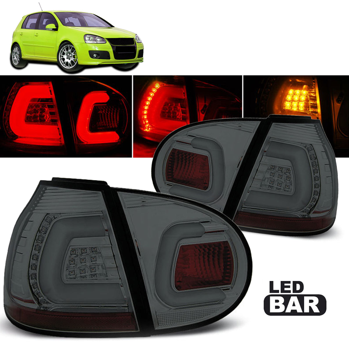 LED BAR Rücklichter Rauch passend für VW Golf 5 10.03-09