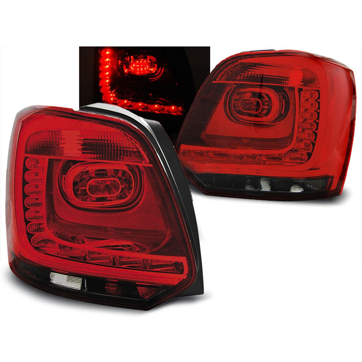 LED Rücklichter Rot Rauch passend für VW Polo 09-14