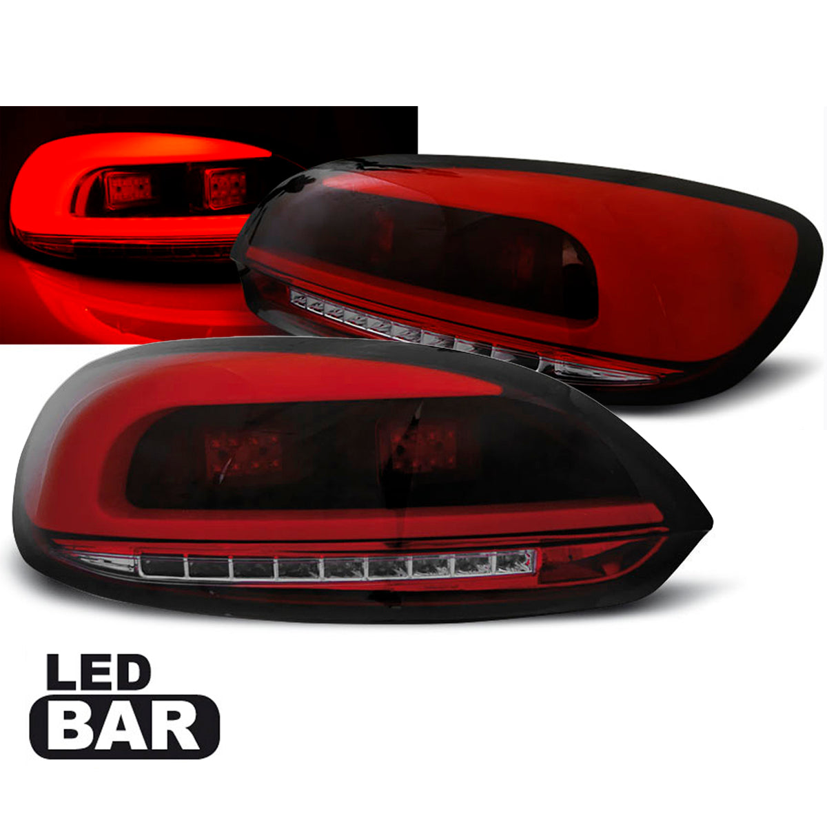 LED BAR Rücklichter Rot Rauch passend für LDVWC2 VW Scirocco III 08-04.14