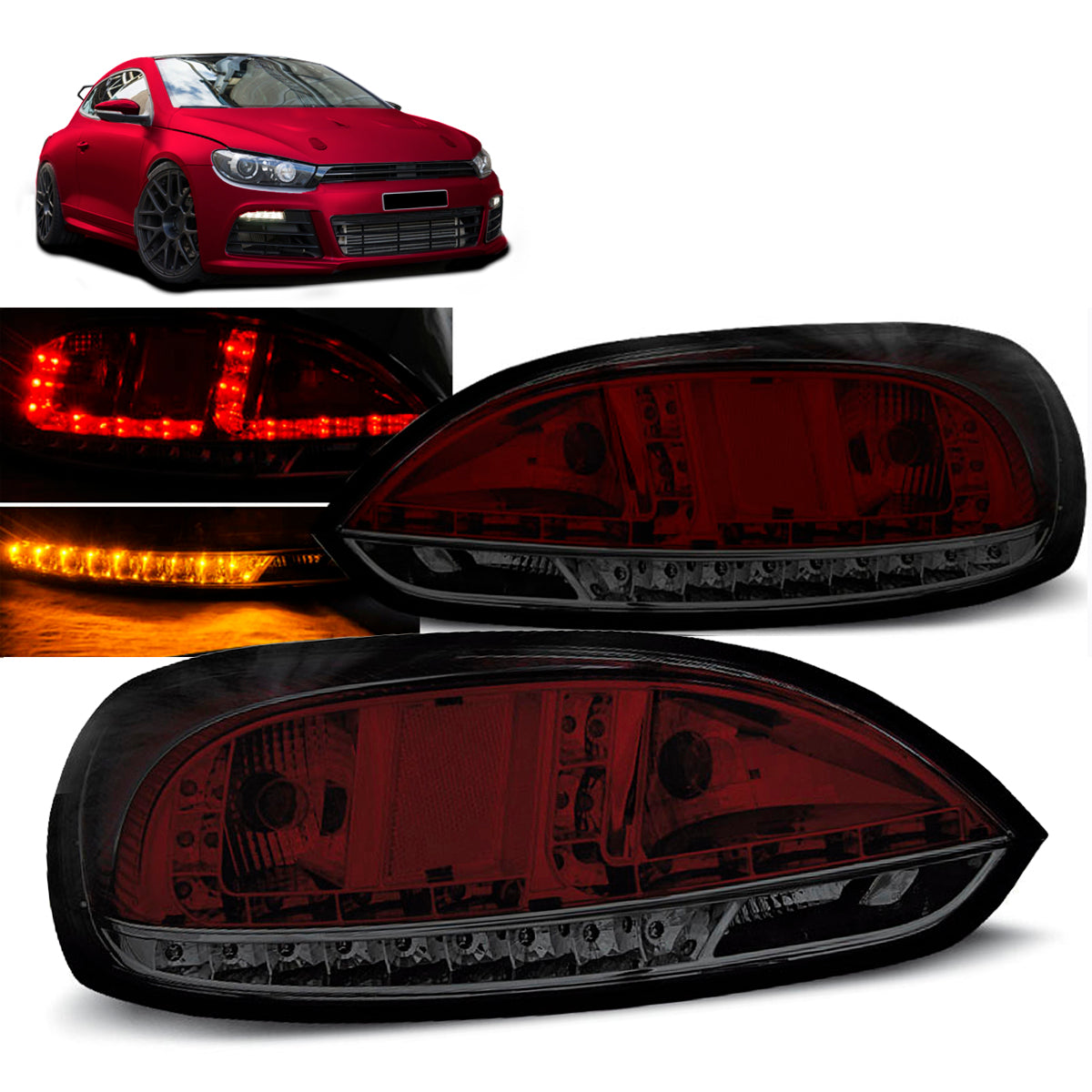 LED Rücklichter Rot Rauch passend für VW Scirocco III 08-04.14