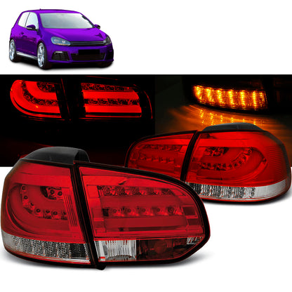 LED BAR Rücklichter Rot Weiß passend für VW Golf 6 10.08-12