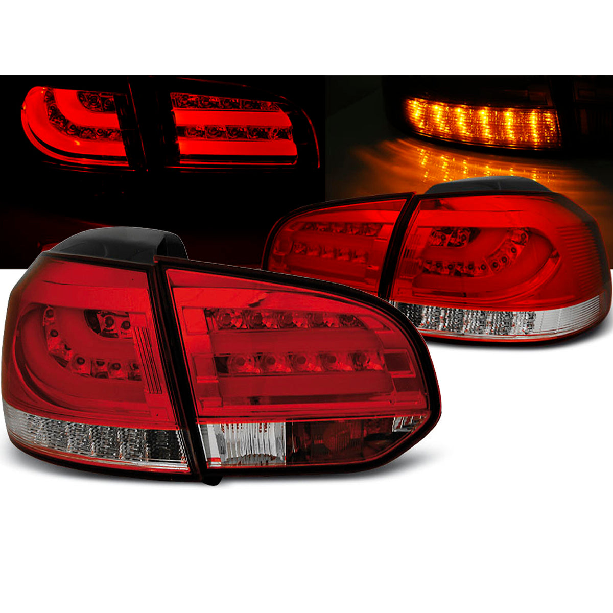 LED BAR Rücklichter Rot Weiß passend für VW Golf 6 10.08-12