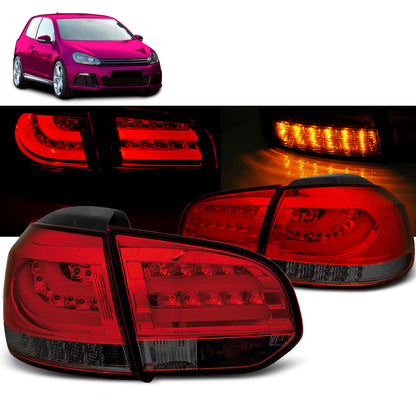 LED BAR Rücklichter Rot Rauch passend für VW Golf 6 10.08-12