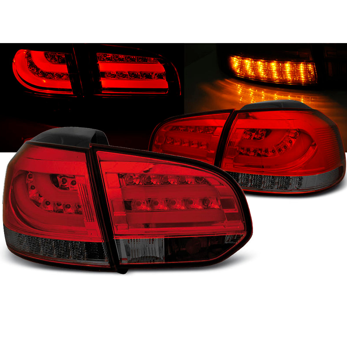 LED BAR Rücklichter Rot Rauch passend für VW Golf 6 10.08-12