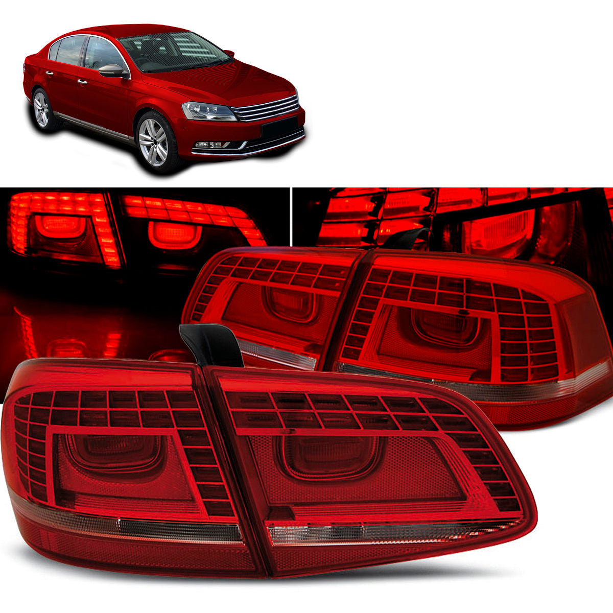 LED Rücklichter Rot Weiß passend für VW Passat B7 Limousine 10.10-10.14