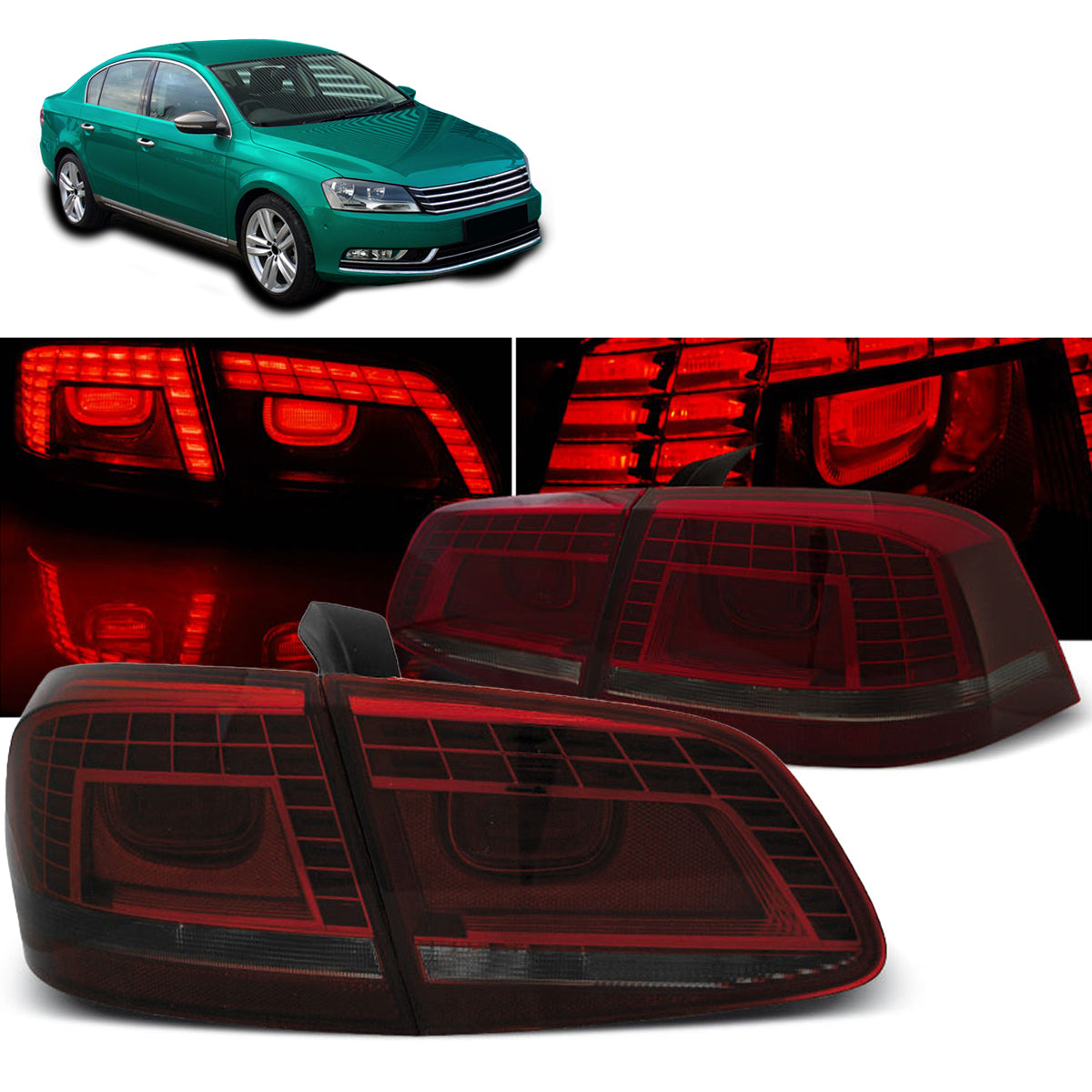 LED Rücklichter Rot Rauch passend für VW Passat B7 Limousine 10.10-10.14