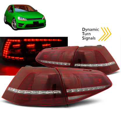 LED Rücklichter Sport Rot Weiß Sequenziell passend für VW Golf 7 13-17
