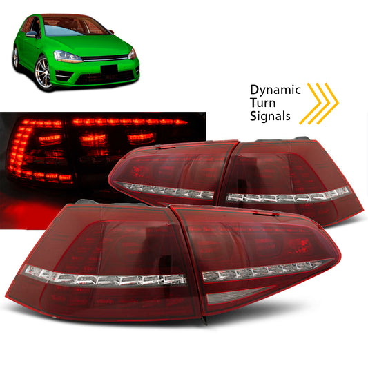 LED Rücklichter Sport Rot Weiß Sequenziell passend für VW Golf 7 13-17
