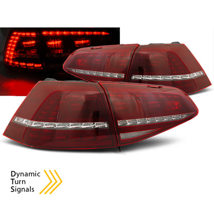 LED Rücklichter Sport Rot Weiß Sequenziell passend für VW Golf 7 13-17