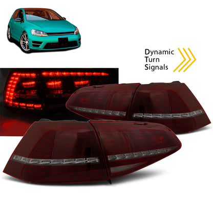 LED Rücklichter Sport Rot Rauch Sequenziell passend für VW Golf 7 13-17