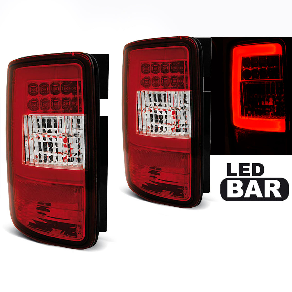 LED BAR Rücklichter Rot Weiß passend für VW Caddy 03-03.14