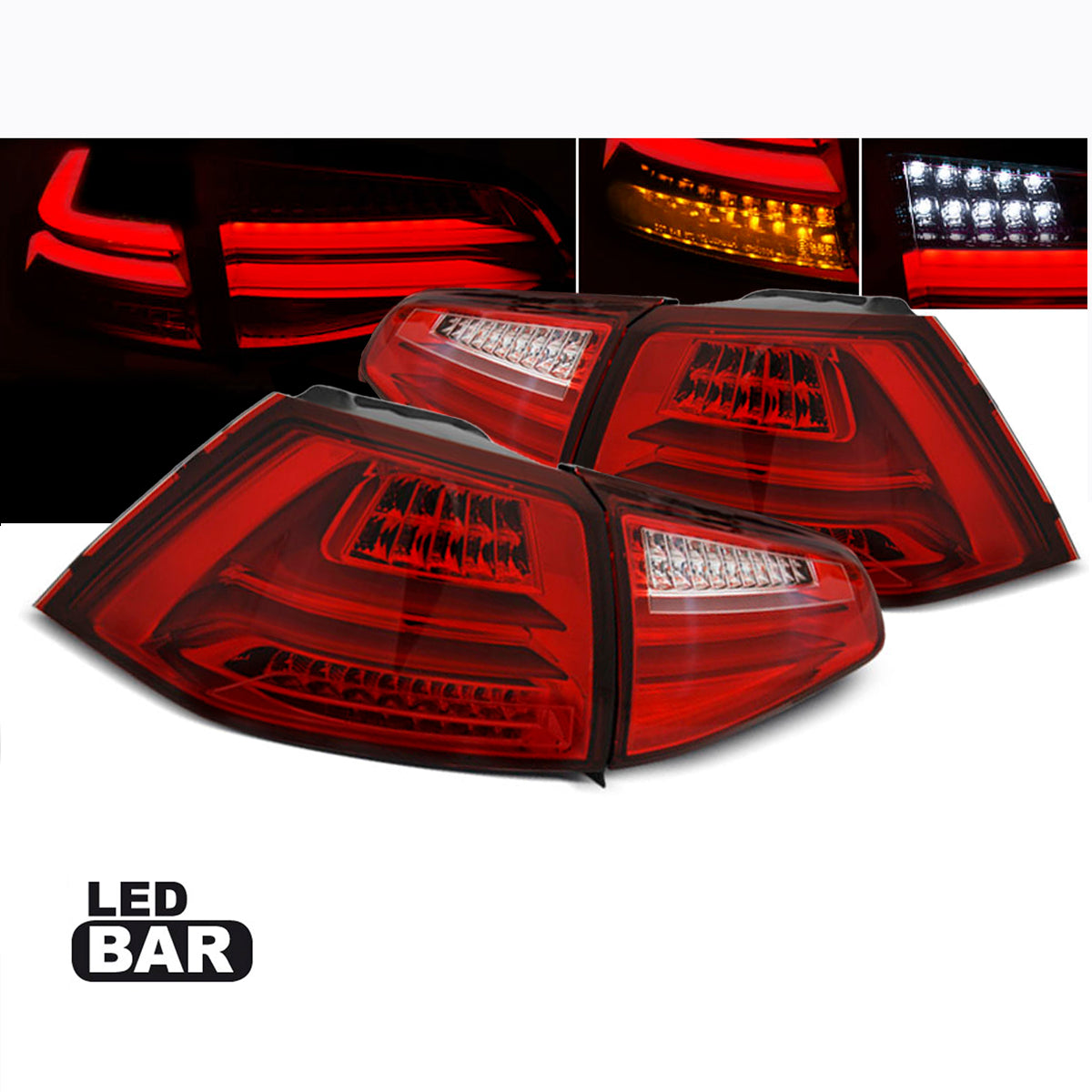 LED BAR Rücklichter Rot Weiß passend für VW GOLF 7 13-17