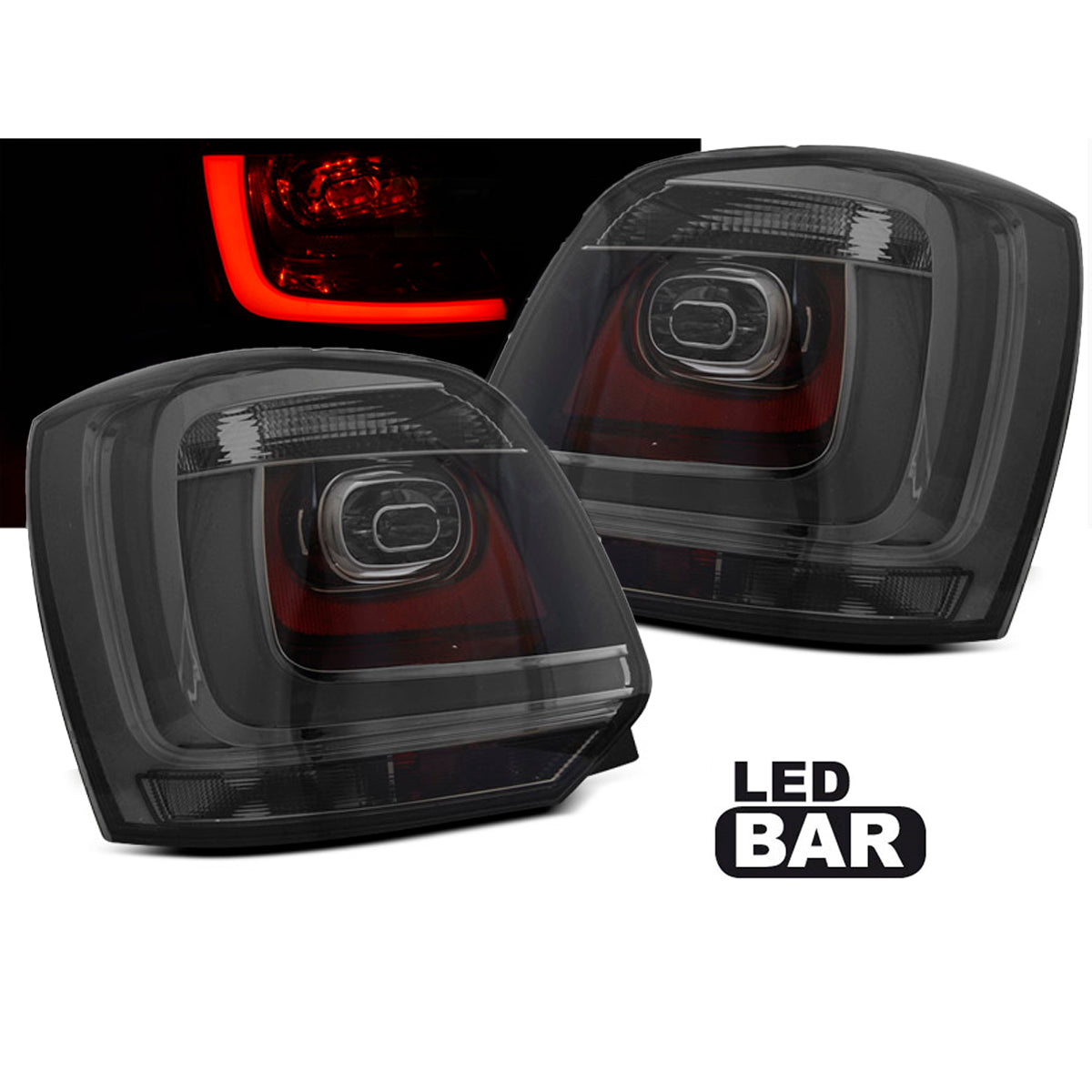 LED BAR Rücklichter Rauch passend für VW POLO 09-14