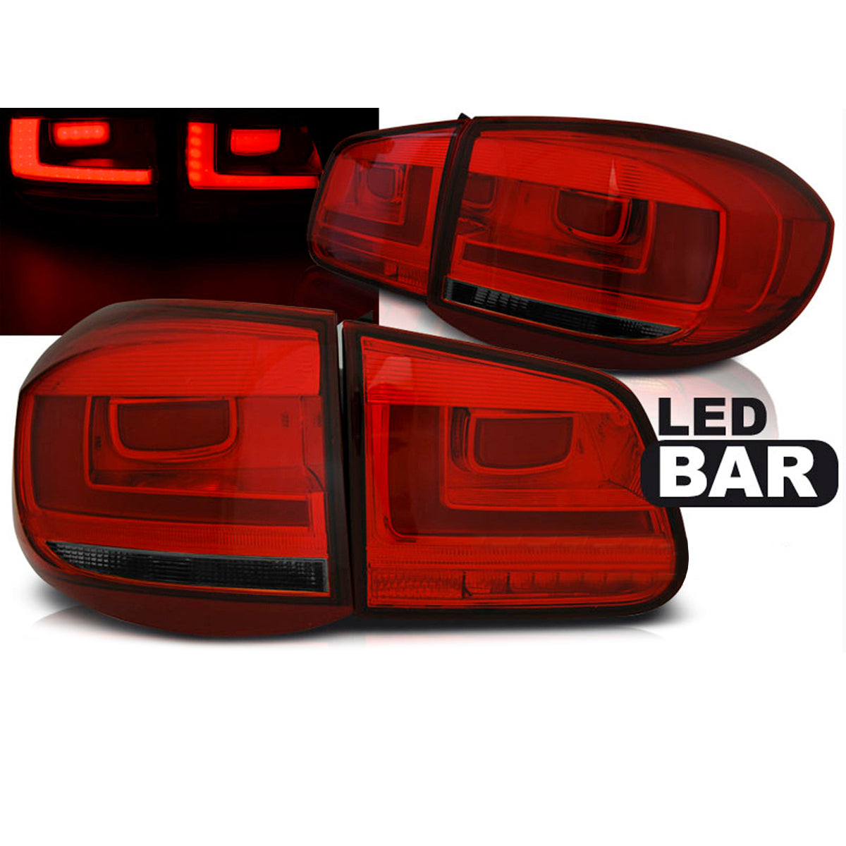 LED BAR Rücklichter Rot Rauch passend für VW TIGUAN 07-07.11