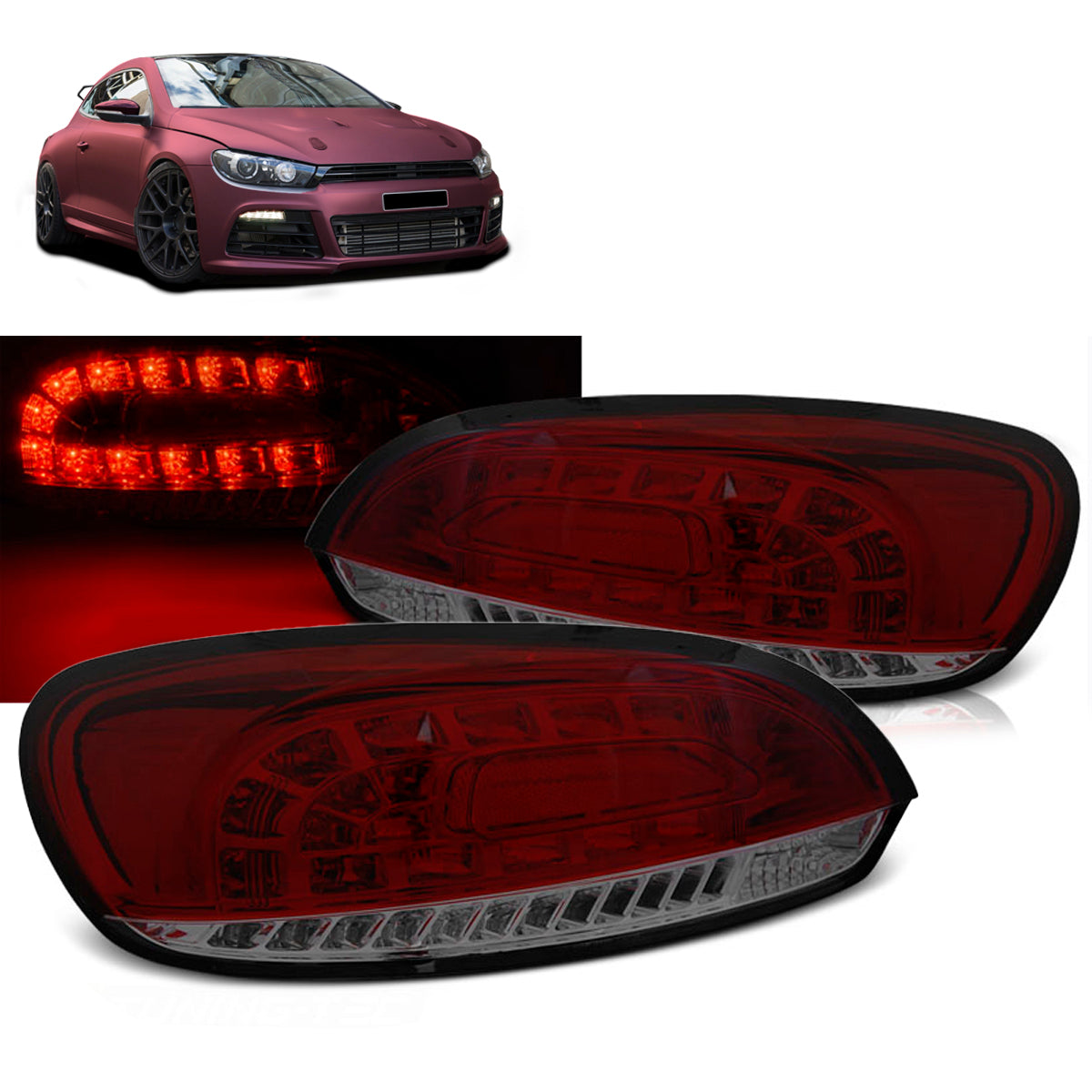 LED Rücklichter Rot Rauch passend für VW SCIROCCO III 08-04.14