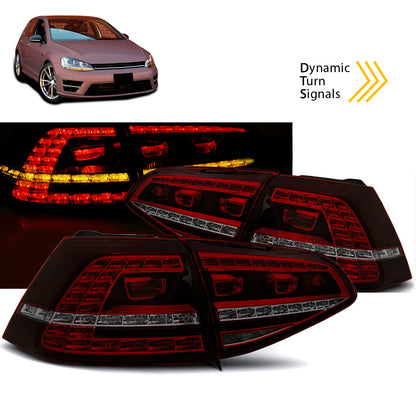 LED Rücklichter SPORT Rot Rauch SEQ passend für VW GOLF 7 13-17
