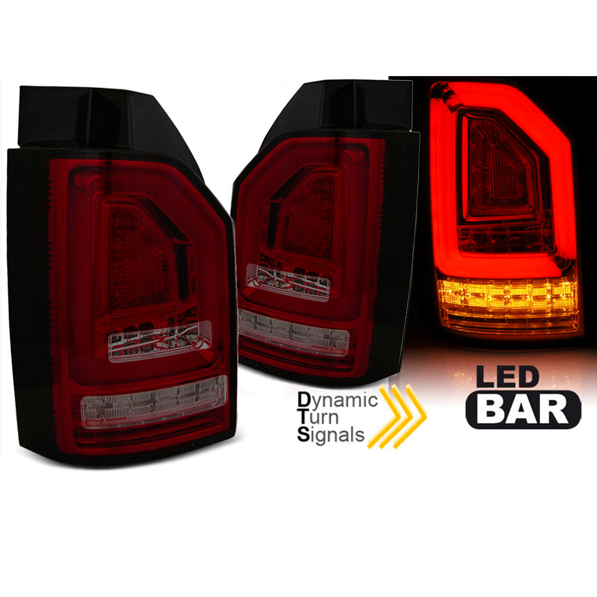 LED BAR Rücklichter Rot Rauch SEQ passend für VW T6 15-19 OEM-Birne